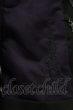 画像4: NIBBLE POISON / 刺繍バイカラーショートパンツ  パープルＸ黒 T-26-03-31-038-0-PA-SA-ZT