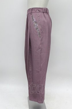 画像3: axes femme / サイドフラワー刺繍パンツ  ラベンダー T-26-03-31-039-AX-PA-SA-ZT