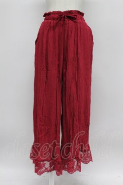 画像1: axes femme / 裾レース楊柳ワイドパンツ  赤 T-26-03-31-040-AX-PA-SA-ZT