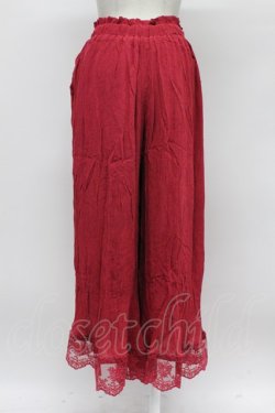 画像2: axes femme / 裾レース楊柳ワイドパンツ  赤 T-26-03-31-040-AX-PA-SA-ZT