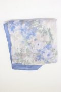 an another angelus / 水彩フラワー柄スカーフ  サックス T-26-03-31-044-CA-ZA-SA-ZT
