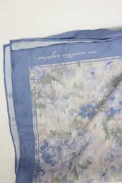 画像2: an another angelus / 水彩フラワー柄スカーフ  サックス T-26-03-31-044-CA-ZA-SA-ZT