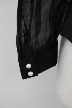 画像3: Ank Rouge / パールボタンチュール袖ブラウス  黒 T-26-03-31-001-CA-BL-SA-ZT