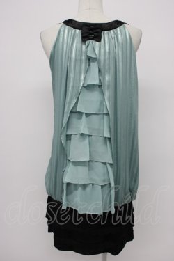 画像2: axes femme / ラメストライプノースリーブワンピース  グリーンＸ黒 T-26-03-31-007-AX-OP-SA-ZT