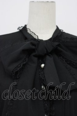 画像5: Ank Rouge / パールボタンチュール袖ブラウス  黒 T-26-03-31-001-CA-BL-SA-ZT