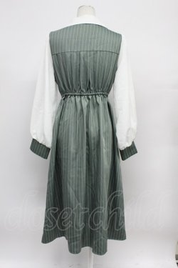 画像2: axes femme / 襟刺繍ストライプワンピース M ミント T-26-03-31-009-AX-OP-SA-ZT