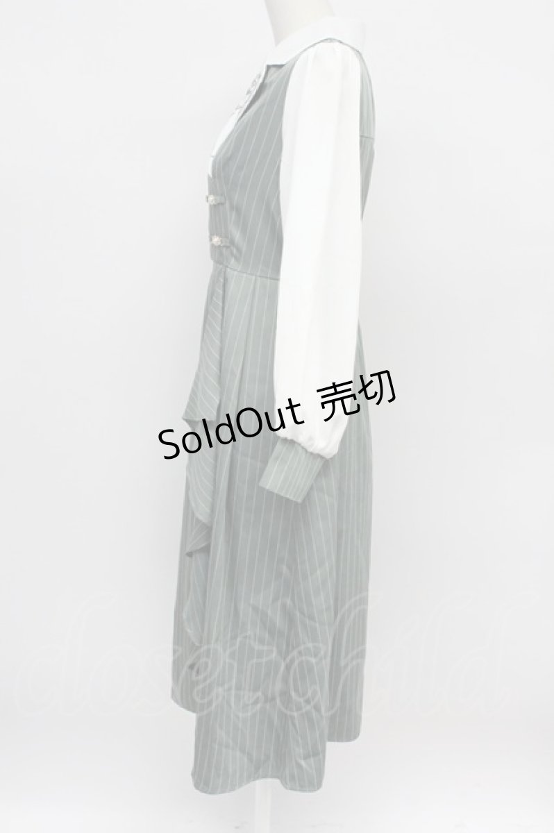 画像4: axes femme / 襟刺繍ストライプワンピース M ミント T-26-03-31-009-AX-OP-SA-ZT660 (4)