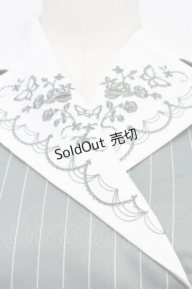 画像7: axes femme / 襟刺繍ストライプワンピース M ミント T-26-03-31-009-AX-OP-SA-ZT660 (7)
