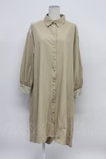 画像1: axes femme / フィッシュテールシャツワンピース  ベージュＸ白 T-26-03-31-010-AX-OP-SA-ZT660 (1)