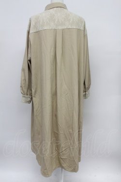 画像2: axes femme / フィッシュテールシャツワンピース  ベージュＸ白 T-26-03-31-010-AX-OP-SA-ZT