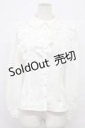 Secret Honey / フリル長袖ブラウス  白 T-26-03-31-002-CA-BL-SA-ZT