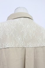 画像4: axes femme / フィッシュテールシャツワンピース  ベージュＸ白 T-26-03-31-010-AX-OP-SA-ZT660 (4)