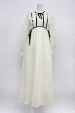 画像1: Me roir / レースリボンロングワンピース  白Ｘ黒 T-26-03-31-011-GO-OP-SA-ZT660 (1)