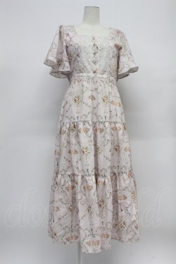 画像1: axes femme / レーヌローズ柄ワンピース  ピンク T-26-03-31-012-AX-OP-SA-ZT