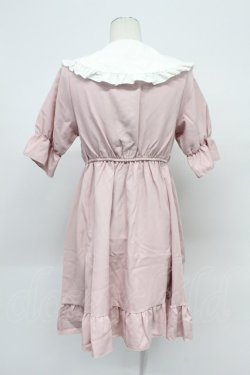 画像2: DearMyLove / シンプル丸襟リボンワンピース M ピンクＸ白 T-26-03-31-013-EL-OP-SA-ZT