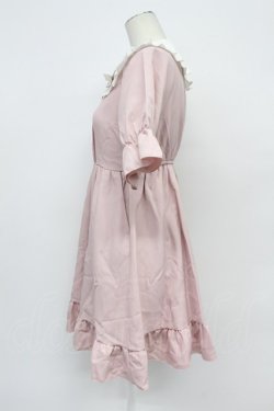 画像3: DearMyLove / シンプル丸襟リボンワンピース M ピンクＸ白 T-26-03-31-013-EL-OP-SA-ZT