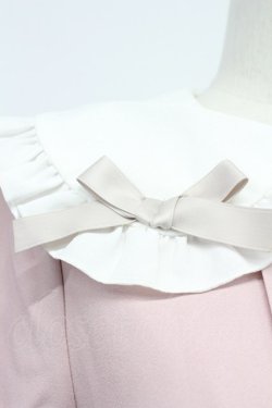 画像5: DearMyLove / シンプル丸襟リボンワンピース M ピンクＸ白 T-26-03-31-013-EL-OP-SA-ZT