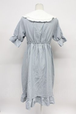 画像2: DearMyLove / シンプル丸襟リボンワンピース  サックスＸ白 T-26-03-31-016-EL-OP-SA-ZT