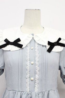 画像4: DearMyLove / シンプル丸襟リボンワンピース  サックスＸ白 T-26-03-31-016-EL-OP-SA-ZT