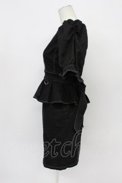 画像3: EAT ME / ペプラムデニムワンピース M 黒 T-26-03-31-017-LO-OP-SA-ZT