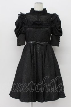 画像1: AVENCHUMU / My doll puff one piece  黒 T-26-04-03-021-LO-OP-SA-ZT