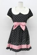 Ank Rouge / 水玉&ストライプワンピース M ブラック T-26-04-03-022-CA-OP-SA-ZT