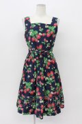 Jane Marple / ストロベリーガーデンスクエアドレス  ネイビー T-26-04-03-023-JM-OP-SA-ZT