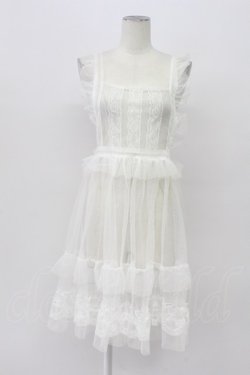 画像1: FLC / 星名桜子 hsチュールエプロンジャンスカ L 白 T-26-04-03-025-LO-OP-SA-ZT