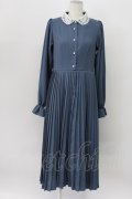 m petit by misako / AM*レースエリプリーツワンピース L 青 T-26-04-03-027-LO-OP-SA-ZT