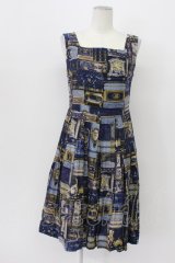 Jane Marple / British Bookshelfスクエアドレス  ネイビー T-26-04-03-029-JM-OP-SA-ZT