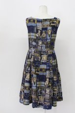 画像2: Jane Marple / British Bookshelfスクエアドレス  ネイビー T-26-04-03-029-JM-OP-SA-ZT540 (2)
