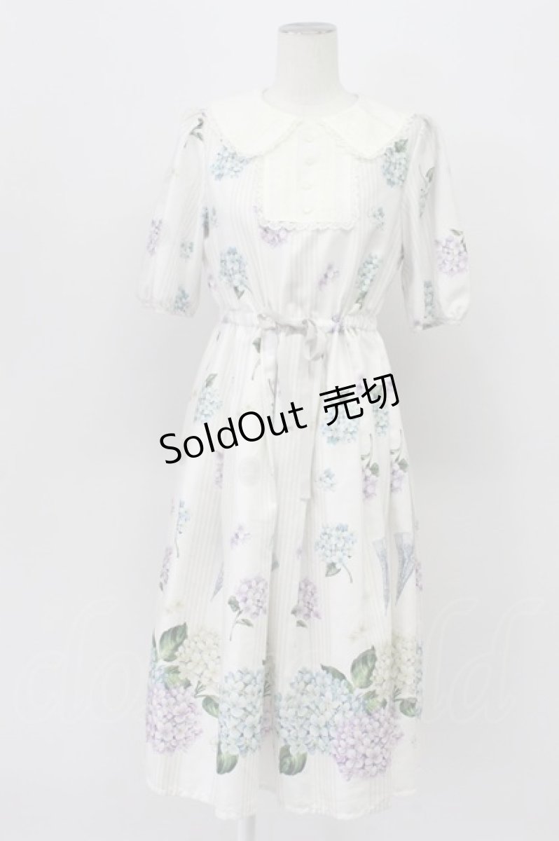 画像1: Melody BasKet / 紫陽花のピューリタンカラーワンピース   T-26-04-03-030-LO-OP-SA-ZT540 (1)