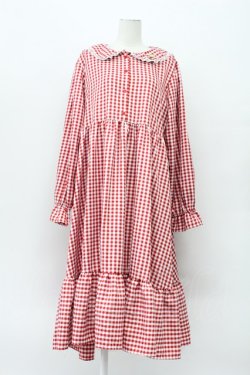 画像1: FLC / 星名桜子/ギンガムチェックワンピース 3L 赤チェック T-26-04-03-009-LO-OP-SA-ZT