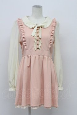 画像1: Ank Rouge / 重ね着風ワンピース M ピンク T-26-04-03-011-CA-OP-SA-ZT