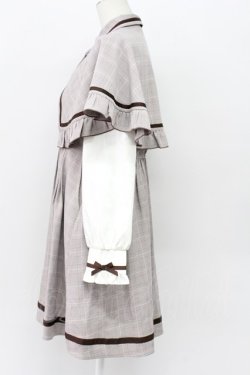 画像4: Dear My Love / フリルケープ探偵ワンピース L ブラウンＸ白 T-26-04-03-013-EL-OP-SA-ZT