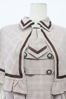 画像6: Dear My Love / フリルケープ探偵ワンピース L ブラウンＸ白 T-26-04-03-013-EL-OP-SA-ZT