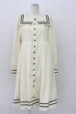 画像1: Physical Drop / スクエアセーラー衿ワンピース  アイボリー T-26-04-03-016-LO-OP-SA-ZT