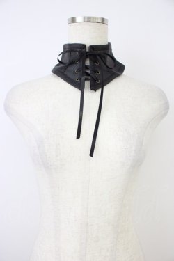 画像1: abilletage / フェイクレザーネックコルセット  黒 T-26-04-04-024-GO-ZA-SA-ZT