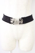 axes femme / トランプバックルゴムベルト  黒Ｘシルバー T-26-04-04-025-AX-ZA-SA-ZT