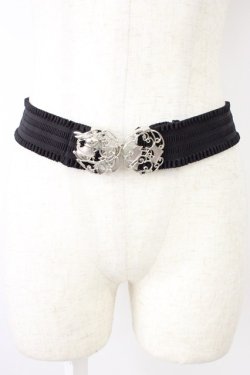 画像1: axes femme / トランプバックルゴムベルト  黒Ｘシルバー T-26-04-04-025-AX-ZA-SA-ZT