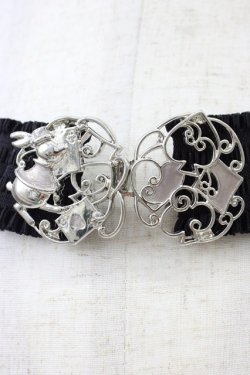 画像3: axes femme / トランプバックルゴムベルト  黒Ｘシルバー T-26-04-04-025-AX-ZA-SA-ZT