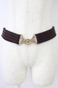 axes femme / フラワーモチーフゴムベルト  ブラウンＸゴールド T-26-04-04-026-AX-ZA-SA-ZT