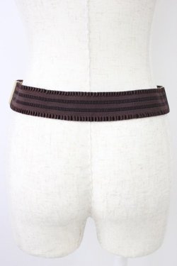 画像2: axes femme / フラワーモチーフゴムベルト  ブラウンＸゴールド T-26-04-04-026-AX-ZA-SA-ZT