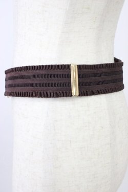 画像3: axes femme / フラワーモチーフゴムベルト  ブラウンＸゴールド T-26-04-04-026-AX-ZA-SA-ZT