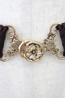 画像4: axes femme / フラワーモチーフゴムベルト  ブラウンＸゴールド T-26-04-04-026-AX-ZA-SA-ZT