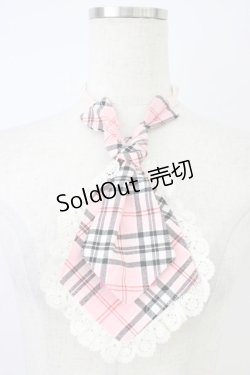 画像1: BABY,THE STARS SHINE BRIGHT / バーバリーチェック王冠刺繍ネクタイ  ピンク T-26-04-04-031-BA-ZA-SA-ZT