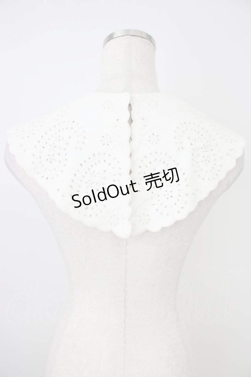 画像2: FURFUR / レザーライク刺繍つけ襟  ホワイト T-26-04-04-032-GO-ZA-SA-ZT651 (2)