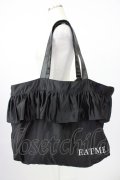 EAT ME / フリルトートバッグ  黒 T-26-04-04-035-LO-BG-SA-ZT
