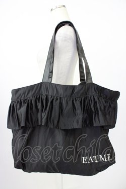 画像1: EAT ME / フリルトートバッグ  黒 T-26-04-04-035-LO-BG-SA-ZT