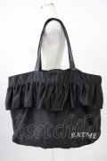 EAT ME / フリルトートバッグ  黒 T-26-04-04-037-LO-BG-SA-ZT